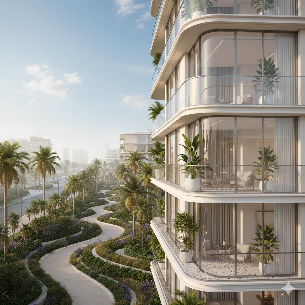 a living room filled with furniture and a large window